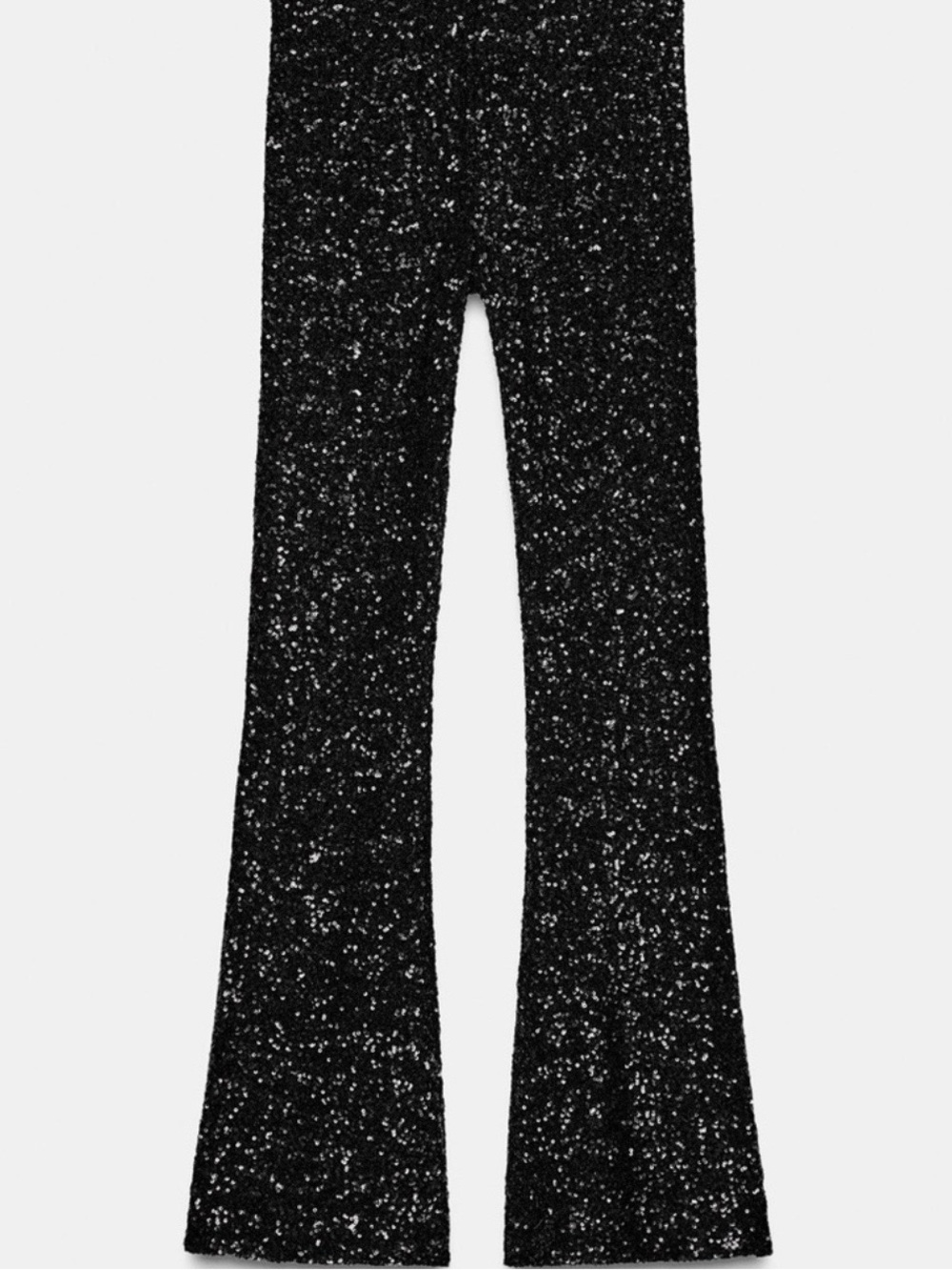 Zara Black Sequin Flare Pants